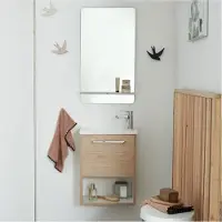 MOB-IN Ensemble lave-mains NIKA avec niche, robinet et miroir tablette