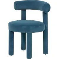 FURNLUX Chaise de salle à manger Leith bleu foncé 62cm / Couleur principale : bleu / Dimensions : 62 x 80 x 58 cm