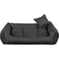 POOM Lit pour chien CODURA - Lit pour chien robuste en tissu résistant, coussin pour chien durable de haute qualité (3XL - 130x110 Anthracite)
