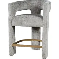 FURNLUX Tabouret de bar Leith Gris 61cm / Couleur principale : Gris / Dimensions : 61 x 89 x 57 cm