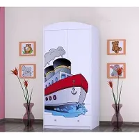 BDW Armoire, 2 portes, 2 tiroirs, penderie, 180x90 cm, blanc