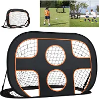 UISEBRT 2 en 1 But de football pour enfants dans le jardin 121x80x80cm Pop Up mur de but avec 6 trous pliable Entraîneur de mur de football extérieur But de football Sac de transport