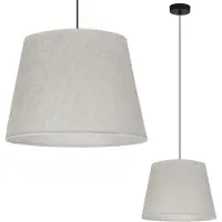 Light11 HOME Lampe à suspendre Len Kegel Noir 1 flamme Abat-jour Beige clair L01 38cm