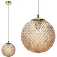 Light11 HOME Lampe à suspendre Cannes 1 flamme avec abat-jour en verre ambré 20cm E27