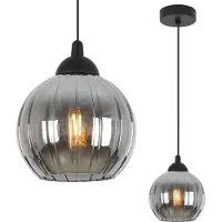Light11 HOME Suspension Costa noire à 1 ampoule avec boule graphite E27