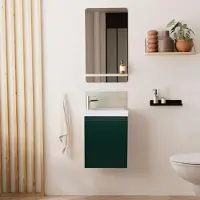 MOB-IN Meuble lave-mains LISA + robinet chromé + miroir rectangulaire