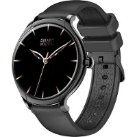 Douself KT67 montre intelligente Bluetooth multifonctionnelle, écran tactile de 1,39 pouces/IP67 étanche/Bluetooth 5.2/mode super multisport, cadre noir + bracelet en silicone noir