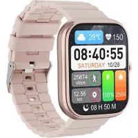 Douself T34-F 1,83 pouces écran smartwatch, suivi de la santé | BT5.2 | IP68 étanche | Plusieurs modes de sport | Appel BT | Assistant vocal, rose