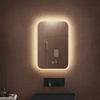 Doporro miroir de salle de bains lumineux 40x60cm glace avec éclairage LED LUZ et interrupteur tactile