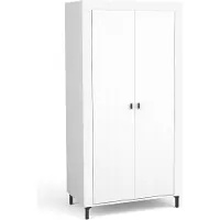 Minio , Armoire "ASSO 1", Armoire à portes battantes, 97 cm, Blanc / Noir