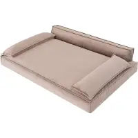 Stanis³aw Jurga Lit pour chien Canapé pour chien Coussin pour chien Corbeille pour chien Canapé pour animal Corbeille Canapé Lit, nettoyage facile, Beige, Taille XXL : 120x77 cm