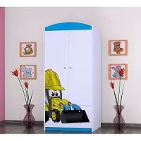 BDW Armoire, 2 portes, 2 tiroirs, penderie, 180x90 cm, bleu