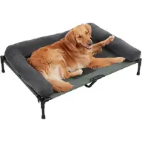 WISFOR Chaise longue pour chien Lit pour chien Lit pour chat Couchage relax avec tapis pour chien en peluche, 110 x 80 x 28 cm(Taille : XL), Gris