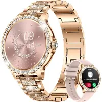 Mc star Montre intelligente pour femme avec fonction téléphone,20 modes de sport montre avec cycle menstruel moniteur de sommeil podomètre montre de fitness pour femme pour Android iOS, or