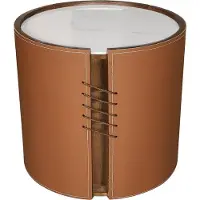 FURNLUX Table basse Modig Marbre Blanc Et Orange Foncé 50cm / Couleur principale : Orange / Dimensions : 50 x 48 x 50 cm