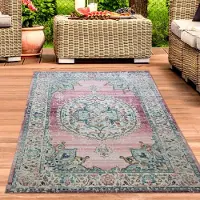 Carpetia Tapis Outdoor tapis oriental tapis de salon ornements en rose taille - 120 x 170 cm