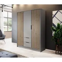 Minio Armoire NELLY 3D Artisan chêne / gris