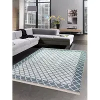 Carpetia Tapis de salon Motif marocain lavable gris Taille - 80x150 cm