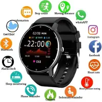 Mc star Smart Watch plein écran tactile Sport Fitness Montre Ip67 étanche Bluetooth Pour Android Ios Hommes Femme Smartwatche, noir,