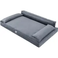 TexCorp Lit pour chien "CHAMPION" ( 120 x 77 cm ) lit robuste en velours pour animaux domestiques avec housse amovible, lavable & confortable | Doggy
