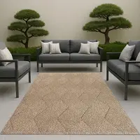 Carpetia Tapis d'intérieur et d'extérieur avec aspect jute polyvalent en beige/marron Taille - 80 x 250 cm