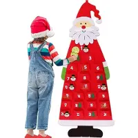 Mc star Calendrier de l'Avent à remplir enfants, Calendrier de l'Avent en tissu, Calendrier de Noël à remplir soi-même Père Noël, Sacs calendrier de l'Avent