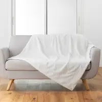 Zesso Mouton Couverture douillette 125 x 150 cm Zorion Blanc