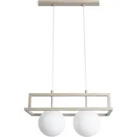 Light11 HOME Plafonnier Celeste cachemire doré à 2 ampoules avec abat-jours blancs E14 – un éclairage de plafond élégant pour le salon