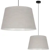 Light11 HOME Lampe à suspendre Len Kegel noir 1 flamme Abat-jour beige clair L02 44cm