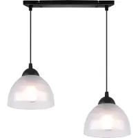 Light11 HOME Lampe à suspendre Venice à 2 flammes avec abat-jour en verre opale E27