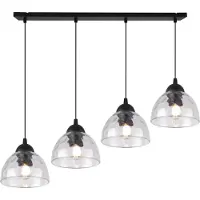 Light11 HOME Lampe à suspendre Venice à 4 flammes avec abat-jour en verre clair E27