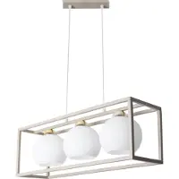 Light11 HOME Suspension Eliza Cage cachemire doré à 3 ampoules avec abat-jours blancs E27 – suspension élégante pour le salon