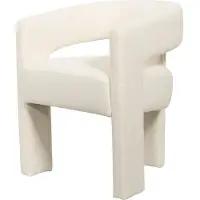 FURNLUX Chaise de salle à manger Leith Creme 62cm / Couleur principale : Beige / Dimensions : 62 x 75 x 58 cm