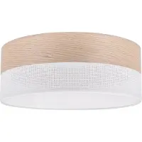 Light11 HOME Lampe de plafond Wood Plexi blanc 40cm E27 chêne classique