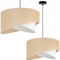 Light11 HOME Suspension Lustre Plafonnier avec abat-jour en jute blanche - Suspension élégante pour une maison moderne