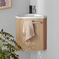 MOB-IN Ensemble lave-mains d'angle suspendu SKINO avec robinet noir