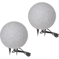 H4L Lampe boule Lampe boule Lampe de jardin Lampe d'extérieur Pierre Aspect granit Lot de 2