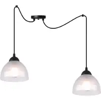 Light11 HOME Lampe à suspendre araignée Venice à 2 flammes avec abat-jour en verre opale E27