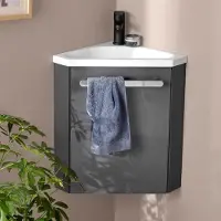 MOB-IN Ensemble lave-mains d'angle suspendu SKINO avec robinet noir