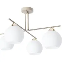 Light11 HOME Plafonnier Modena cachemire doré à 4 ampoules avec abat-jours blancs E27 – éclairage élégant pour le salon