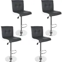 Supfine lot de 4 tabourets de bar réglables en hauteur Tabouret de comptoir avec dossier Tabouret de bistrot en similicuir et métal