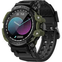 Douself LOKMAT Bracelet intelligent, montre de sport, écran tactile TFT 1,32 pouces, tracker fitness, Bluetooth 5.2, avec fréquence cardiaque, sommeil, entraînement, etc., vert