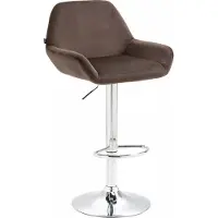 In And OutdoorMatch Velvet Tabouret de bar Garry - 1 set - 63-83cm hauteur d'assise - Avec dossier - Réglable en hauteur - Pour la cuisine et le bar - Chaises de bar ergonomiques - Chrome
