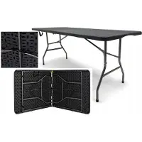 BDW , table pliante 180x75 cm, châssis métallique, plateau plastique, portable