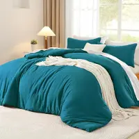 Sonstige Verlage Set de linge de lit Housses de couette 135x200 et oreiller 80 x 80cm bleu