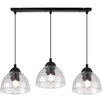 Light11 HOME Lampe à suspendre Venice à 3 flammes avec abat-jour en verre transparent E27