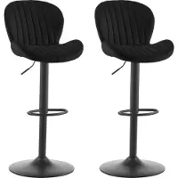 CLIPOP Tabouret de bar , Chaise de bar en velours,Chaise pivotante réglable en hauteur,Noir