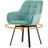 CLIPOP Chaise de salle à manger,set de 1 chaise pivotante, chaise de cuisine rembourrée en velours,vert clair