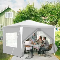 Yakimz Pavillon Tente de jardin - Tente de réception robuste de haute qualité avec pergola Blanc 3x3m