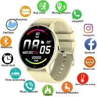 Mc star Smart Watch plein écran tactile Sport Fitness Montre Ip67 étanche Bluetooth Pour Android Ios Hommes Femmes Smartwatche,Jaune,